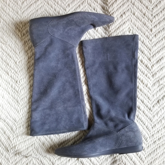 Franco Sarto Shoes - Franco Sarto slate blue suede boots.